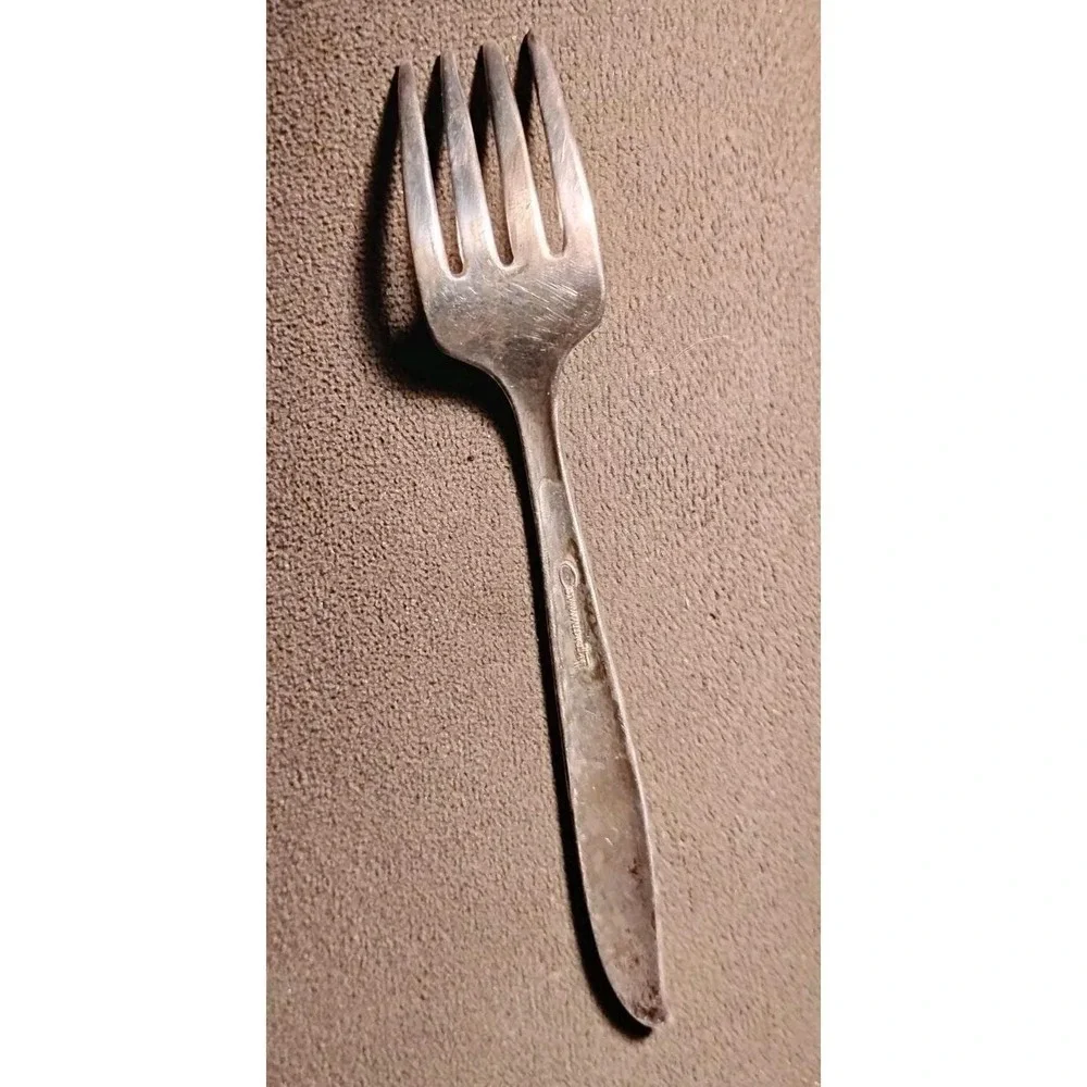 Vintage MCM Baby Fork Silver Flower (Silverplate 1960) by Oneida Comm. discont'd